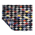 MWFur Fashion Sheepskin Blanket Patchwork Plaid Design Lamb Fur Blanket Plaid Patchwork Bedding Sets