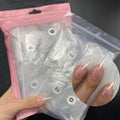 Custom Private Label False Almond Nail Tips Salon Full Cover Sculpted Clear Stiletto Tips Nails 500Pcs Transparent