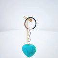 Huiying Natural healing crystals stones heart shape pendant keychains necklace silver pendant necklace blue turquoise