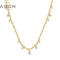 Ason Dainty Original  Handmade 18k Gold Plated Necklace Chain with Zirconia Necklace Wome in Dec.