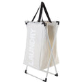 Wholesale Laundry Baskets Divided Movable Stand Laundry Foldable Basket for Laundry With Handle