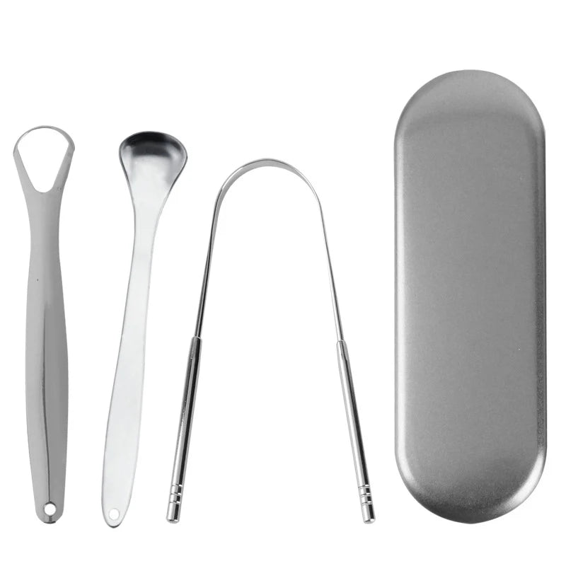 Free Samples Custom Eco-friendly CE Certified Oral Care U-Shaped Stainless Steel Tongue Scraper for Adults Kids Effective Tongue