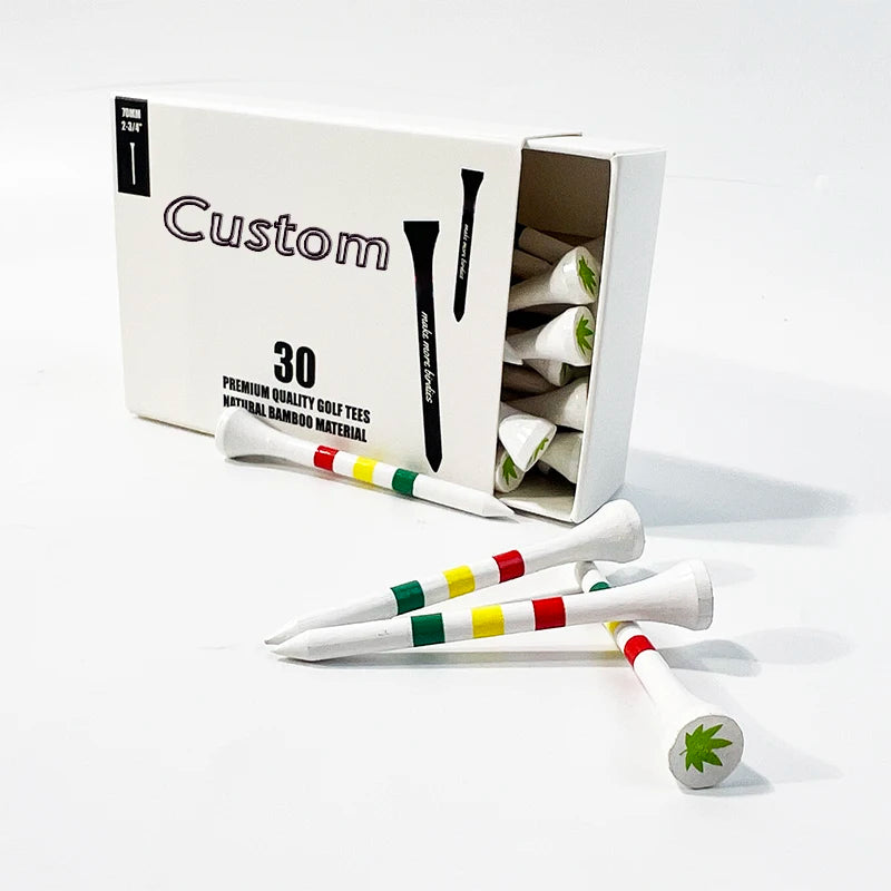 Wholesale Biodegradable Custom Bamboo Golf Tee With Drawer Box OEM
