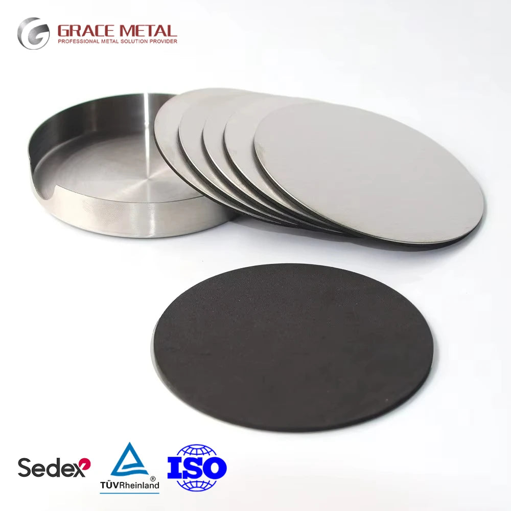 Free Sample Modern Stylish Non Slip Base Geometry Custom Laser LOGO Round Stainless Steel Coaster
