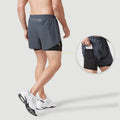 SHINBENE Men's 2 in 1 Running Shorts 5" Quick Dry Gym Athletic Workout Shorts for Men With Phone Pockets