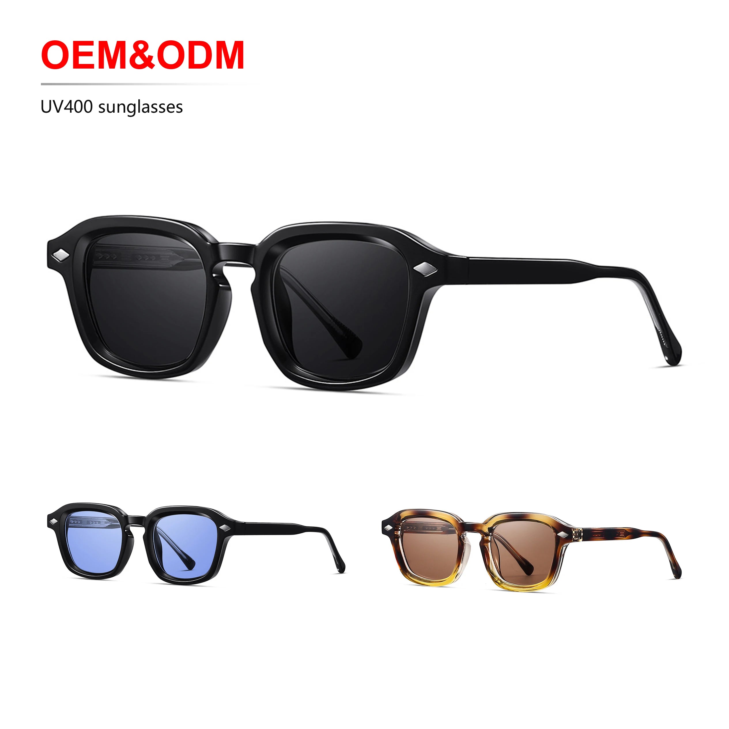 Fashionable Texture Retro Classic High-end PC Frame Unisex Designer Sun Glasses UV400 Polarized Custom Sunglasses