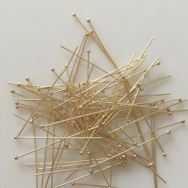 Wholesale Jewelry Accessories Findings Gold Pins & Needles Filled Head Pin 14k Three Cobbler J3339