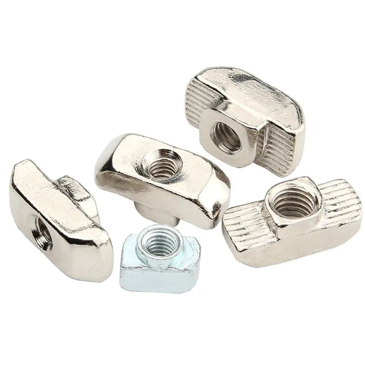 M3 M4 M5 M6 T Hammer Screw Nut for Aluminum Profile Carbon Steel Zinc & Nickel Plated Finish
