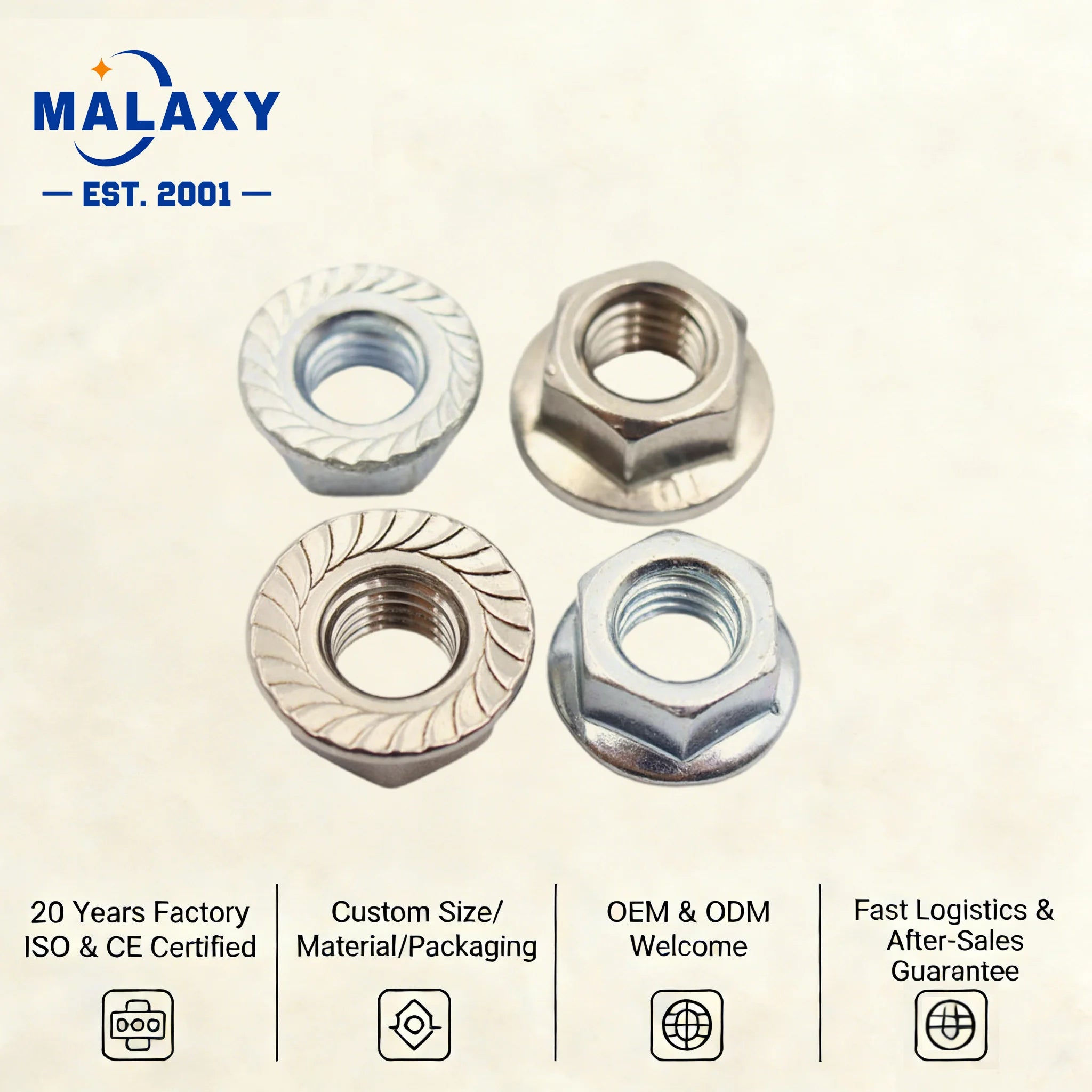 MALAXY 10.9 Grade M10 Din 6923 12 Point Flange Nutse Nut 17mm M5 M6