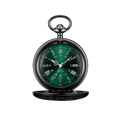 Roman Steampunk Antique Quartz Steel Men's Vintage Dial Pocket Watch with Bronze Chain
