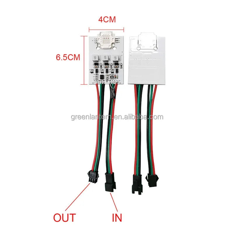WS2811 LED Pixel Module 65x40mm DC12V 10W Addressable RGB Single High Power Module for Light Box Lighting