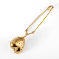 Golden Stainless Steel Tea Strainer Infuser with Handle Portable and Reusable Accessories for Silver Loose Leaf Tea