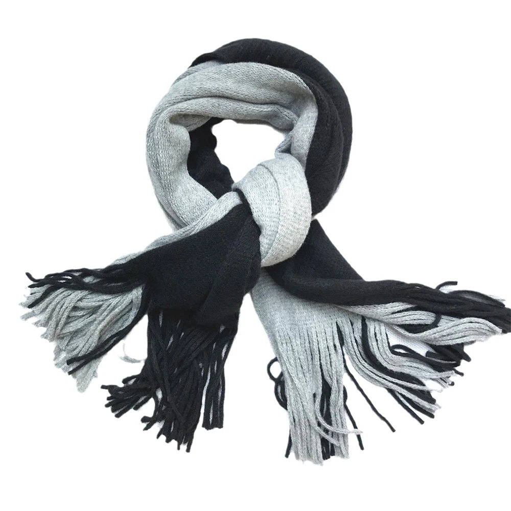 OEM ODM Mens Long Thick Cable Cold Winter Warm Scarf Soft Knitted Neckwear