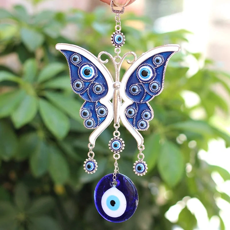 Nazar Big Butterfly Blue Evil Eye Wall Hanging Amulets for Home/Office/Store Decor and Lucky Gift