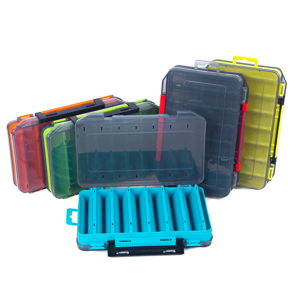 19.5*13.5*3.5CM Quick Delivery Factory Price Fishing Lure Box Double Sided Tackle Box Fishing Squid Jig Pesca Accessories Box