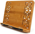 TaiLai Bamboo Book Stand Reading Rest Holder Cookbook Portable Foldable Bookstand Tablet Textbook Music Document Magazine