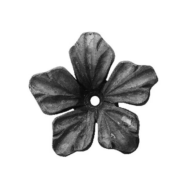 82mm Ornamental Forged Iron Leaves Flower for Gate Fence Handrail Balustrade Staircase Railings Panels