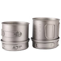 Camping Cookware Set Ultralight Outdoor Camping Cookware Picnic Cooking Pot with Folded Long Handel Titanium Pot