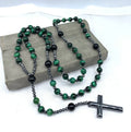 Hot Long Catholic Religion Christian Jesus Cross Beads Chain Rosary Necklace