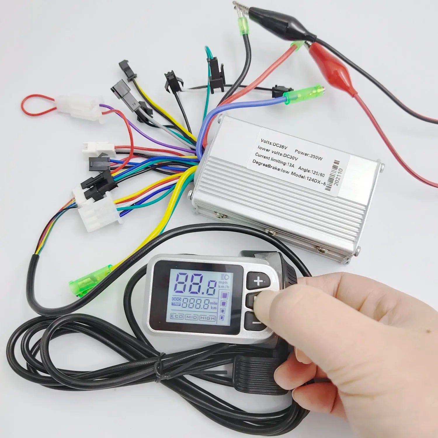 LCD Display 124 With Thumb Shifter+BLDC Controller 24v36v48v250w350w Hall Sensor Brake Electric Scooter Bicycle MTB Diy Part
