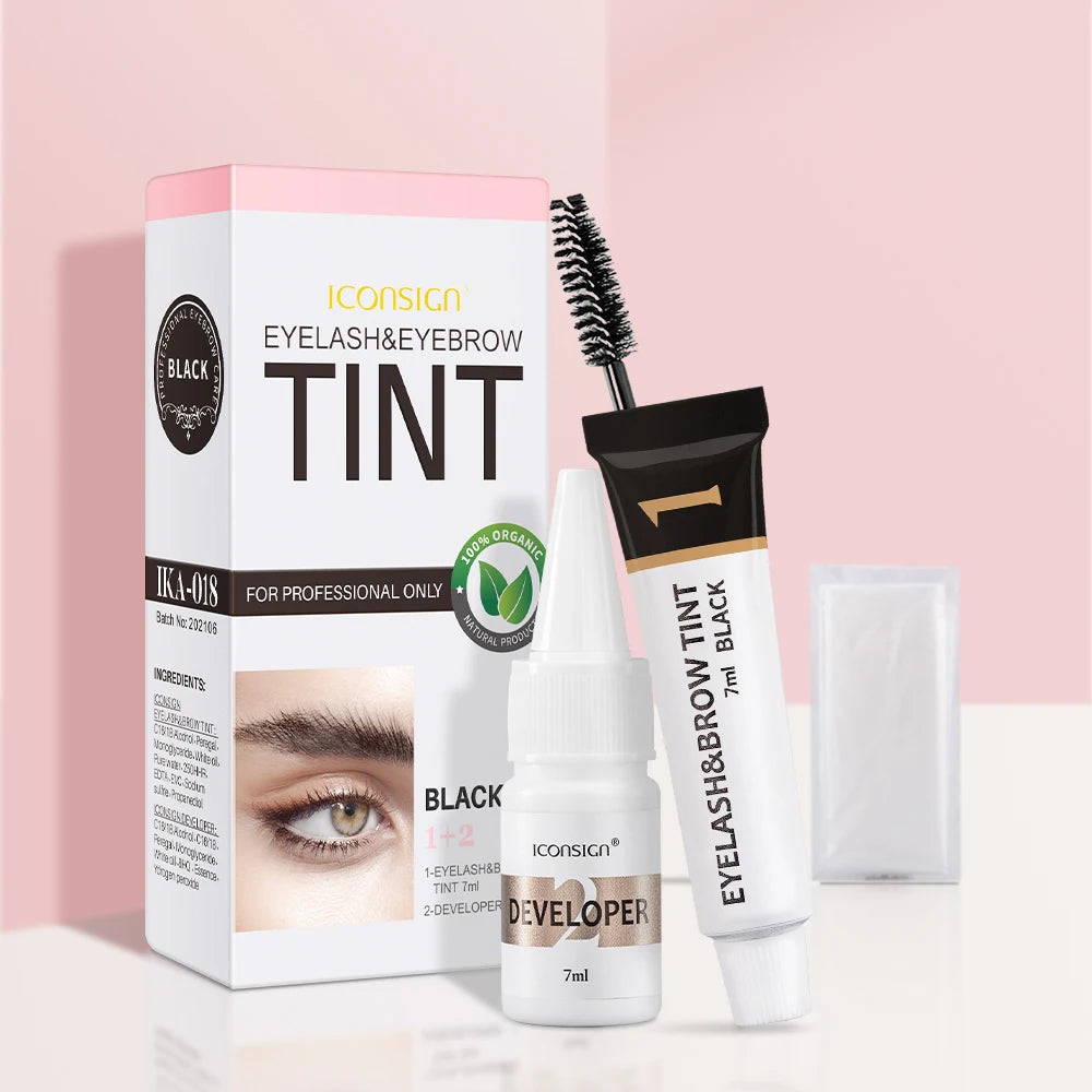 Custom Logo Eyebrow Tinting Enhancer Gel Long Lasting Eyebrow Lash Tint Dye Kit Professional