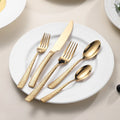Mirror Polish Luxury Gold 304 Stainless Steel Flatware Set Knife Fork Spoon Wedding Gift