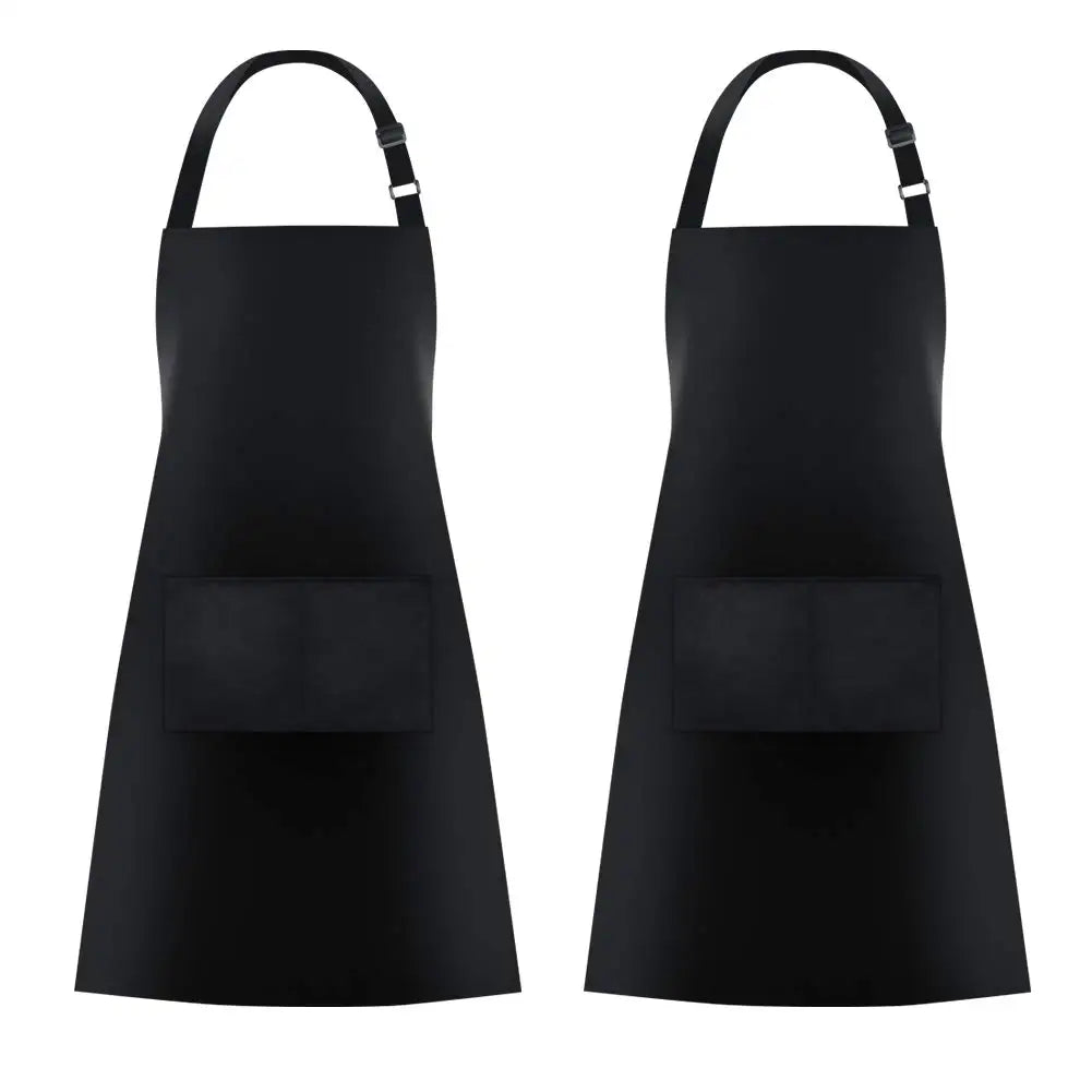 Wholesale 3 Pockets Custom Logo Adjustable Restaurant Kitchen Cooking Chef Apron Waterproof Polyester Barber Hospitality Aprons