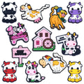 Hot Selling PVC Cattle Head Shoe Charms Cute Cow Design for Party Shoe Decorations