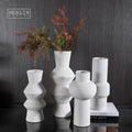 Merlin Living Garden Rustic Rough Ceramic Vase Decor White Vase for Home Decor Flower Vase