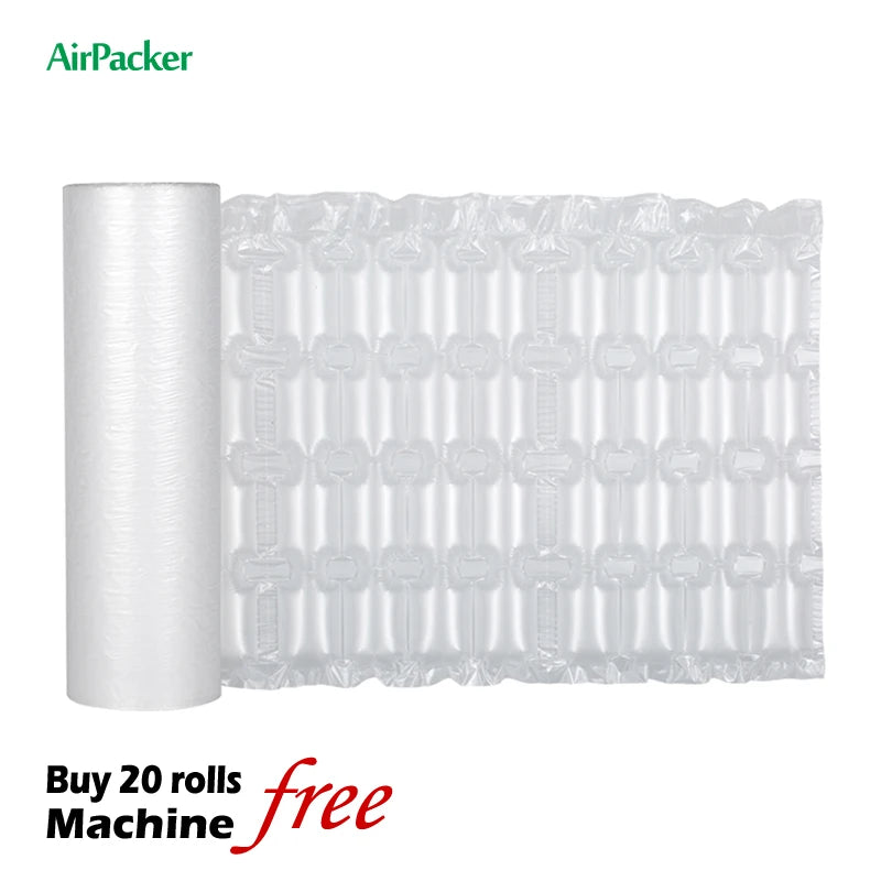 Four Rows Bubble Film Cushion Bags Wraps Packing Material Rolls Protective Film Plastic Roll for Protective Package