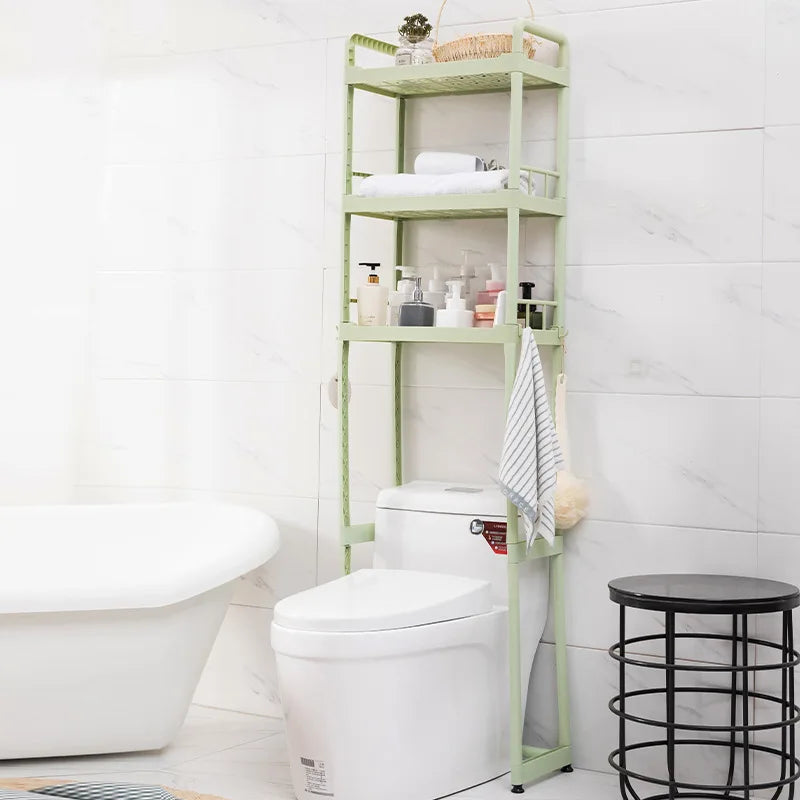 3-Tier Plastic Toilet Rack Storage Shelf with Tissue Toilet Stand Side Storage Stand