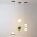 Modern Milk White Glass Ball Pendant Light Plants Pot Suspension Hanging Lamp Dining Room Foyer Bar Lobby Decor Light Luminaire