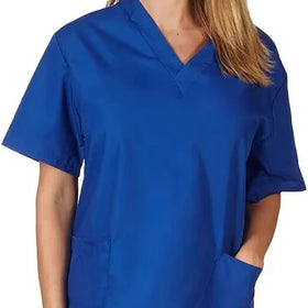 Scrub Set for Women 4-Way Stretch V-Neck Scrub Top with 3 Pockets & Cargo Scrub Pant with Pockets Medical Uniform