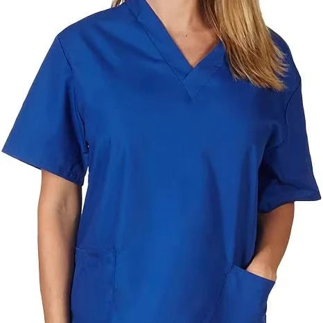 Scrub Set for Women 4-Way Stretch V-Neck Scrub Top with 3 Pockets & Cargo Scrub Pant with Pockets Medical Uniform