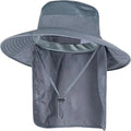 Sun Hats for Men Women Fishing  Breathable Wide Brim Bucket Hats Summer UV Protection Safari Hat with Neck Flap