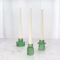 Wholesale Eco-Friendly Reusable Durable Crystal Clear Glass Tumbler Vertical Pattern Multi-Use Taper Tealight Holder Home