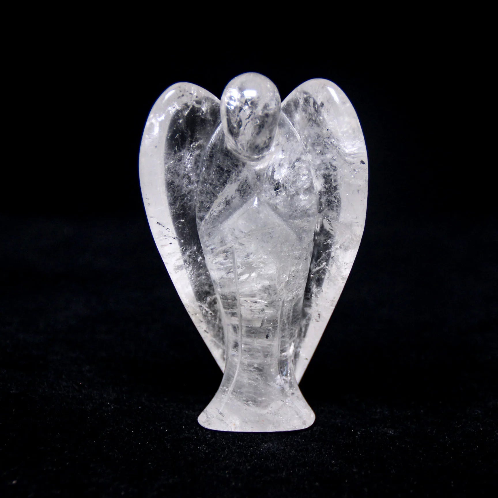 Hongzhuo Angel Figurine Christmas Decorative clear Quartz Crystal Ornaments Collectible Gift for Kids Crafts