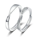 Fashion Valentine's Day Gift Silver Couple Ring Simple Temperament Zircon Mobius Circle Engagement Wedding Ring