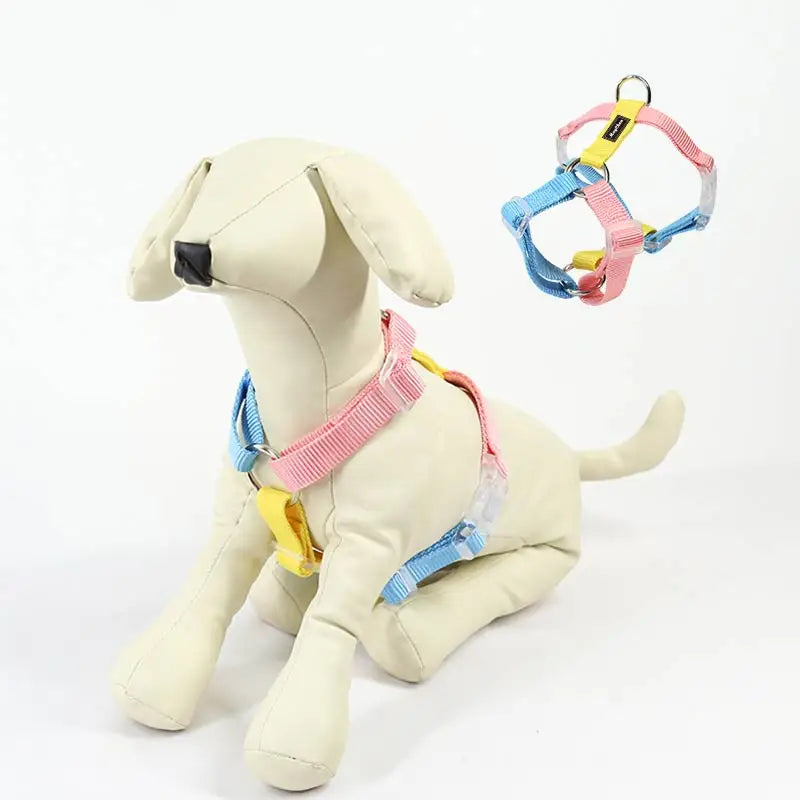 Maychan Custom No Pull Colorful Dog Harness with Leash Personalized Contrast Color Luxury Pet Harness Leash Set