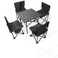 Modern Portable Folding Table Chair Set Egg Roll Design for Outdoor Camping Picnic Dining Warehouse Park-Aluminum Wood Metal