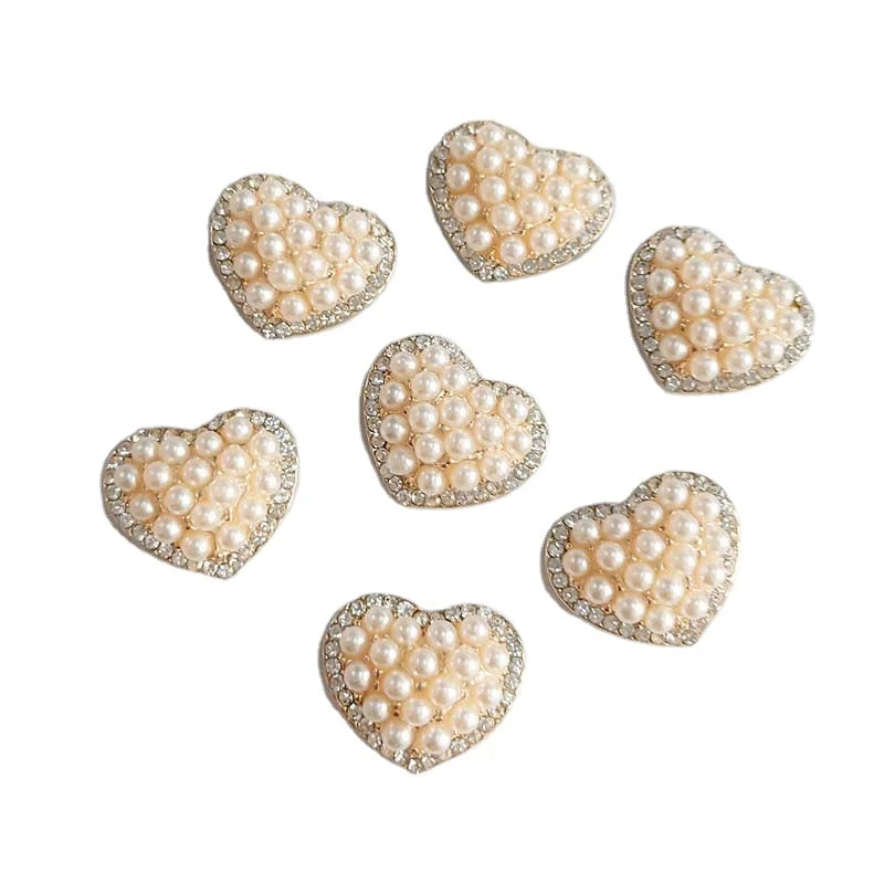 Diy Headband Making Pearls Accessories Heart Shape CZ Crystal Rhinestone Bridal Dress Bag Handmade Decorative Jewelry Findings