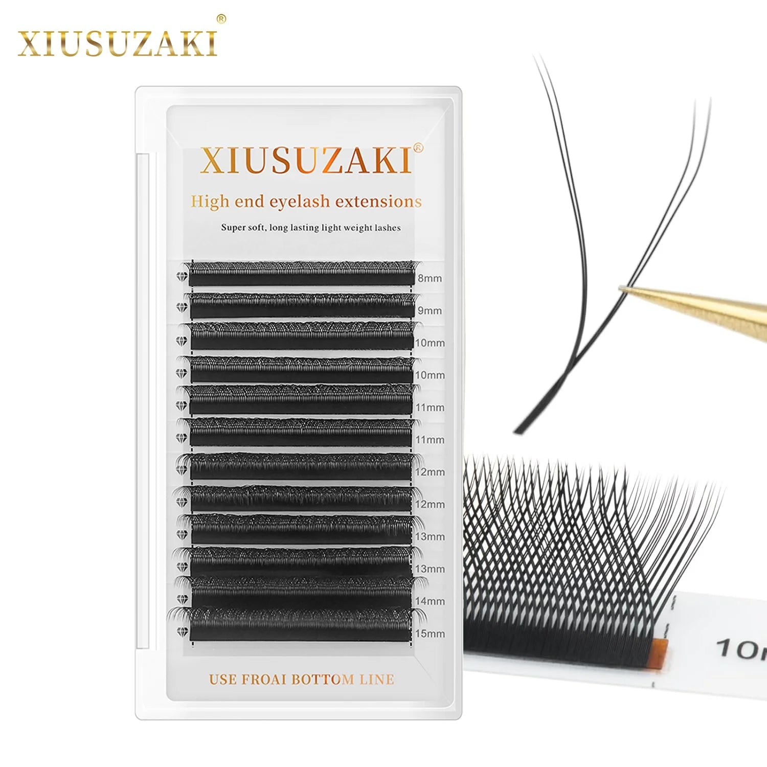 XIUSUZAKI YY Shaped Eyelash Extensions C CC D DD L LU M LC LD Curl Weaving Effect Synthetic Mink False Lash YY Eyelashes
