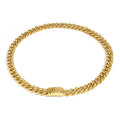 Latest 18K Gold Plated Stainless Steel Jewelry Irregular Chunky Hammered Cuban Chain Waterproof Retro Punk Necklace P253552