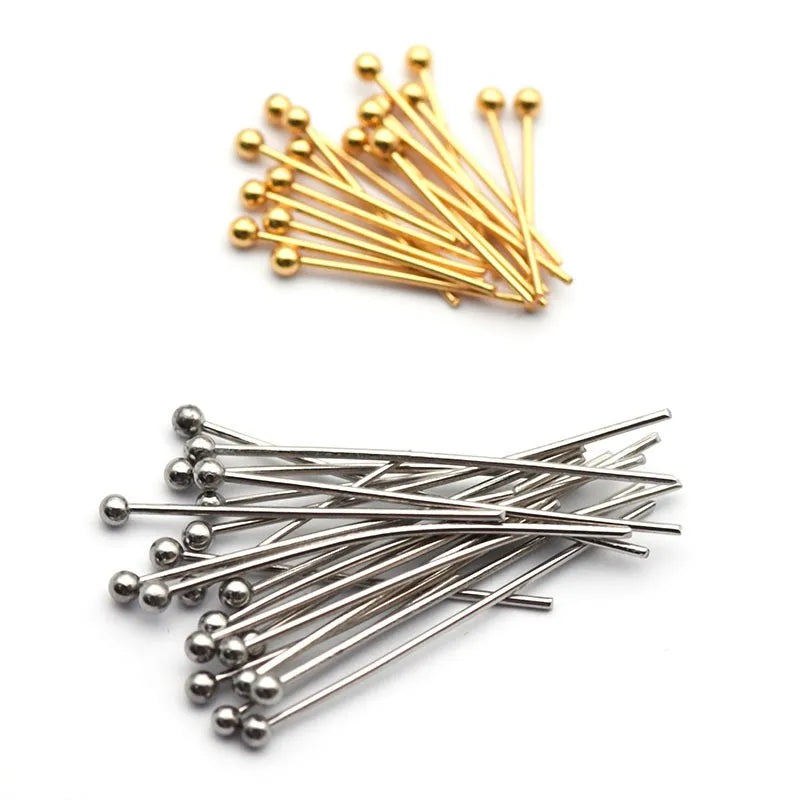 High Quantity Stainless Steel Straight Ball Headpins Eye Pins Wirepins Jewelry Findings for Dangle Pendant Making