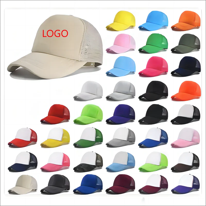 Wholesale Custom Logo Embroidery Sport Hat 5 Panel Mesh Baseball Cap for Men Women Stylish for Outdoor Beach Cycling Casual Use
