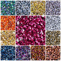 22 Kinds Metallic Colors Mineral Colors Fuchsia Rhinestone Non Hotfix Flat Back Crystal Glass  for Decorative Perfume Crafts
