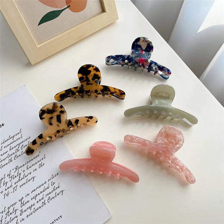 SP 2022 Korean Wholesale Fashion Big Acrylic Hair Accessories Tortoise Shell Acetate Large Hair Claw Clips