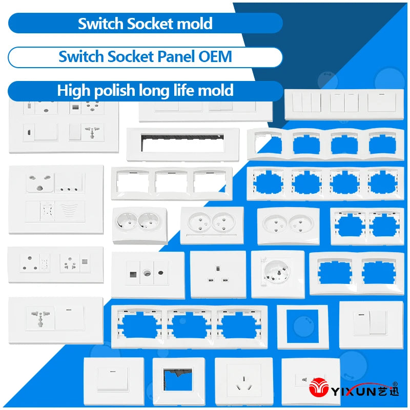 High Quality OEM Mold Maker Plastic Electrical Switch Socket Panel China Dongguan Plastic Manufacturers Plastic Injection LKM