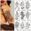 Small Arm Sleeve Tattoo Lion Crown King Rose Waterproof Temporary Tattoo Sticker