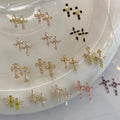 New Punk Style 3D Nail Accessories with Sparkling Diamond Retro Crow Heart Cross Zircon Belt Retro Alloy Accessories